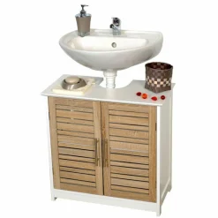 Meuble Salle De Bain|Rangement Salle De Bain|TENDANCE Meuble dessous lavabo (60 x H70 cm) Stockholm Bois