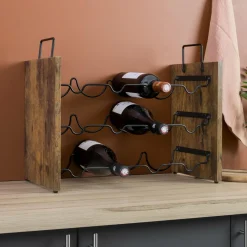 Range Bouteilles|EMINZA Meuble range-bouteilles industriel 12 emplacements (H40 cm) Lucas Noir