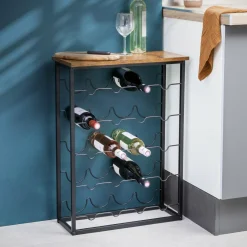 Range Bouteilles|EMINZA Meuble range-bouteilles industriel 20 emplacements (H74 cm) Victor Noir