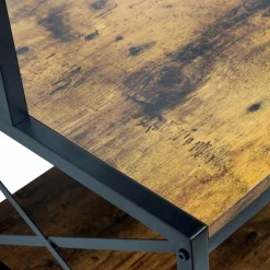 Range Bouteilles|EMINZA Meuble range-bouteilles industriel 10 emplacements et porte-verres (H178 cm) Léon Marron