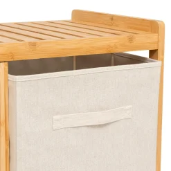 Meuble Salle De Bain|Panier Et Organisateur|5 Five Simply Smart Meuble rangement 2 paniers et panier à linge (82 x H78,5 cm) Tidy Box Ecru