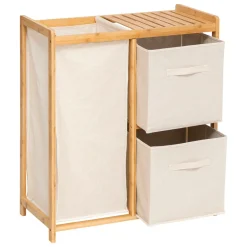 Meuble Salle De Bain|Panier Et Organisateur|5 Five Simply Smart Meuble rangement 2 paniers et panier à linge (82 x H78,5 cm) Tidy Box Ecru