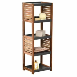Meuble Salle De Bain|Rangement Salle De Bain|TENDANCE Meuble rangement 5 étagères (36 x H108 cm) Elément Acacia Bois