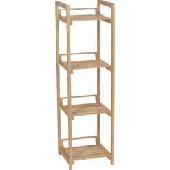 Meuble Salle De Bain|Rangement D'Entrée|TENDANCE Meuble rangement bambou 4 étagères (30 x H104 cm) Harmonie Naturel