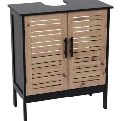 Meuble Salle De Bain|Rangement Salle De Bain|TENDANCE Meuble sous lavabo (60 x H70 cm) Bergen Noir