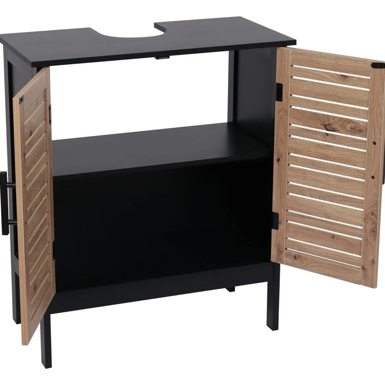 Meuble Salle De Bain|Rangement Salle De Bain|TENDANCE Meuble sous lavabo (60 x H70 cm) Bergen Noir