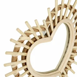 Miroir|OSTARIA Miroir mural en bambou (H22 cm) Coeur Naturel
