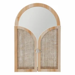 Miroir|OSTARIA Miroir mural en bois (H45 cm) Porte battante Naturel