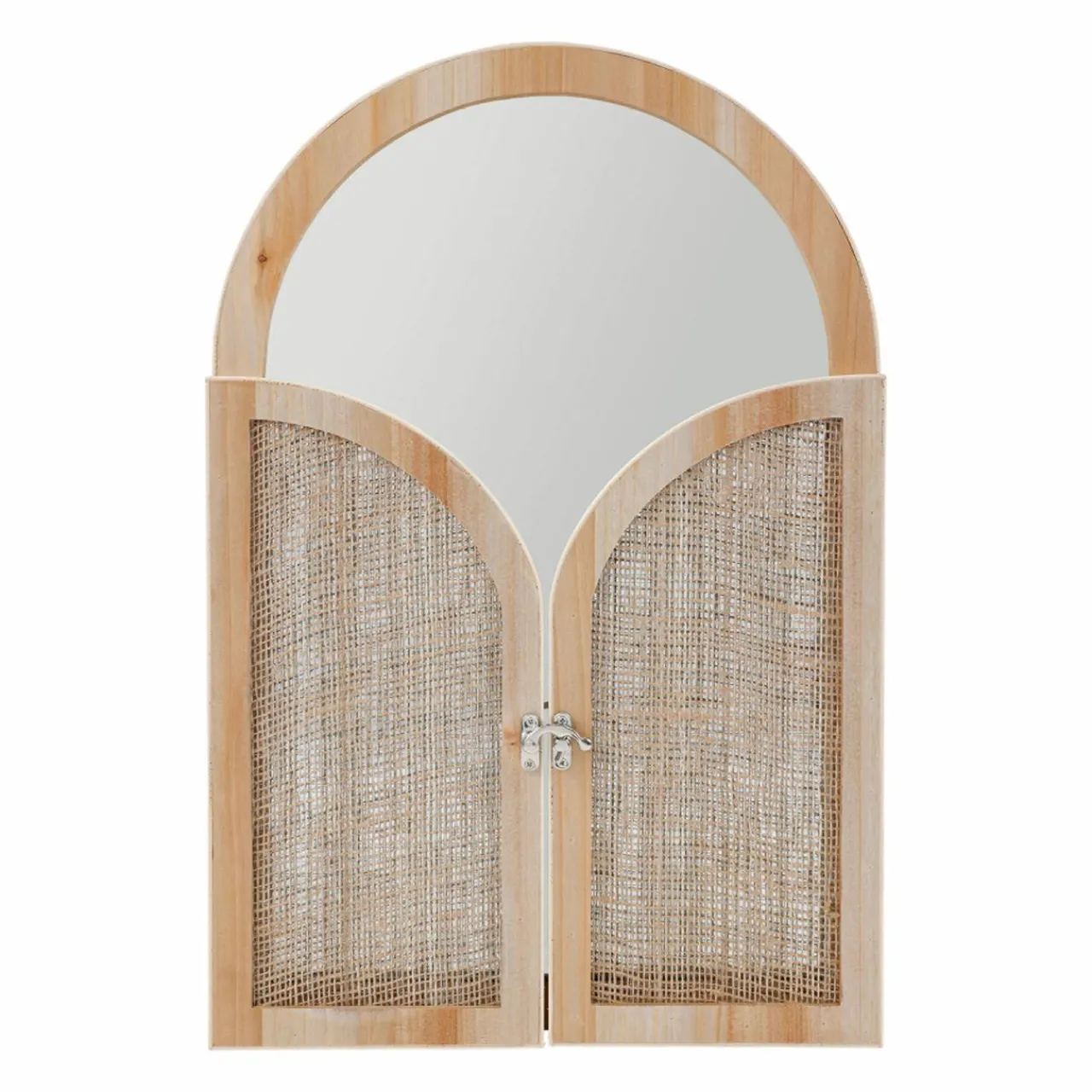 Miroir|OSTARIA Miroir mural en bois (H45 cm) Porte battante Naturel
