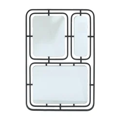 Miroir|EMINZA Miroir mural en métal (H80 cm) Reflet Métallique Noir