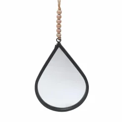 Accessoire Salle De Bain|Miroir|EMINZA Miroir mural en métal (H37 cm) Goutte d'eau Noir