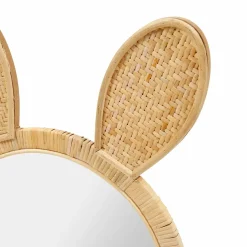 Objet Déco Enfant|OSTARIA Miroir mural en rotin (H43 cm) Petit Lapin Naturel