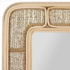 Accessoire Salle De Bain|Miroir|OSTARIA Miroir mural rectangulaire en rotin (H39 cm) Dalila Naturel