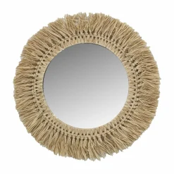 Miroir|EMINZA Miroir mural rond en fibres les (D50 cm) Makira Beige Naturel