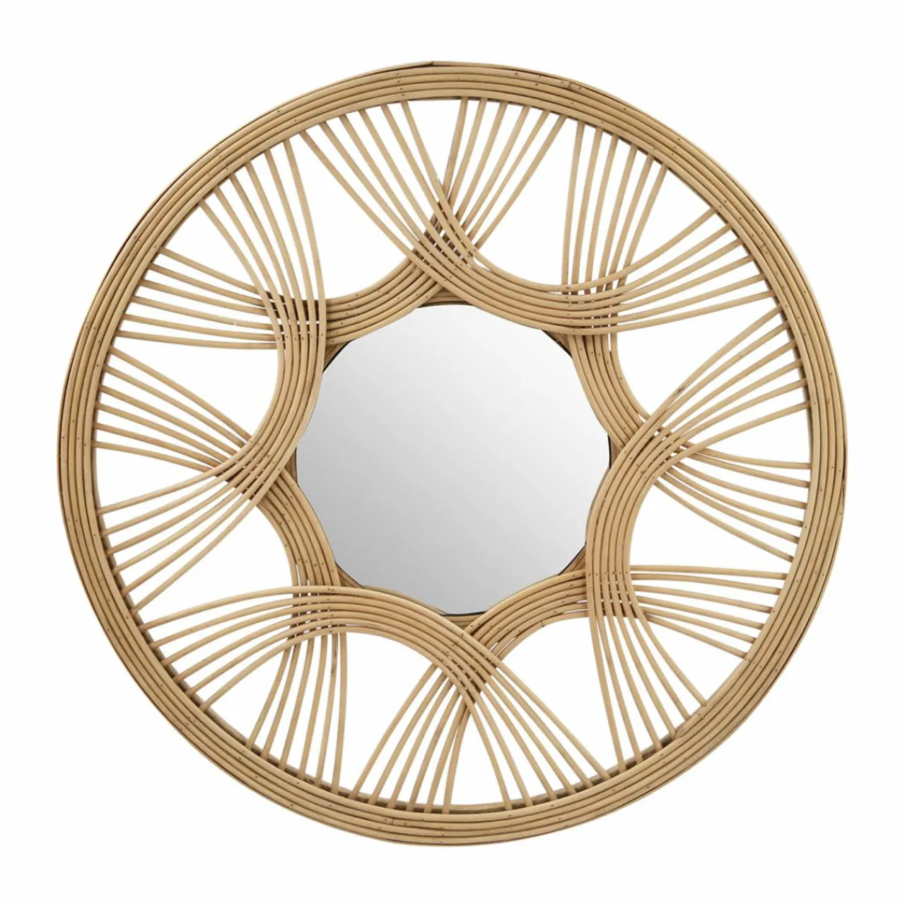 Miroir|EMINZA Miroir mural rotin rond (D45 cm) Honiara Naturel