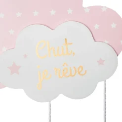 Objet Déco Enfant|Atmosphera createur d'interieur for kids Mobile bébé bois et coton (H57.5 cm) Nuage Rose