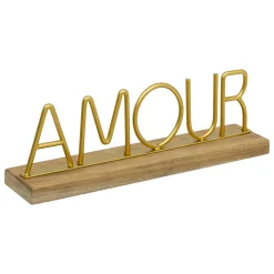 Objet Déco|ATMOSPHERA Mot à poser métal et bois (25,5 cm) Amour Or