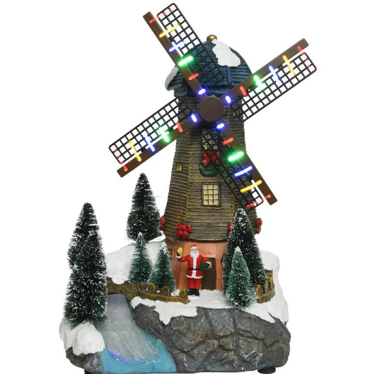 Village De Noël Lumineux|KAEMINGK Moulin à vent illuminé à piles (H30 cm) Magie de Noël