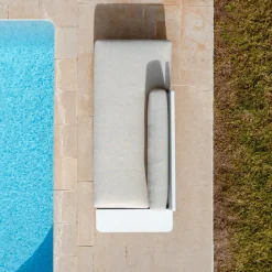 Transat|Canapé, Fauteuil Et Table Basse|MOBELLIA Méridienne de jardin en aluminium Monte Carlo et taupe Blanc