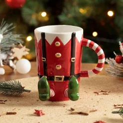 Vaisselle De Noël|FEERIC LIGHTS Mug de Noël Lutin farceur Rouge
