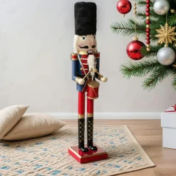 Père Noël, Animaux Et Personnage|Feeric Lights & Christmas Musicien Casse-noisette en bois (H60 cm) Matias Bleu