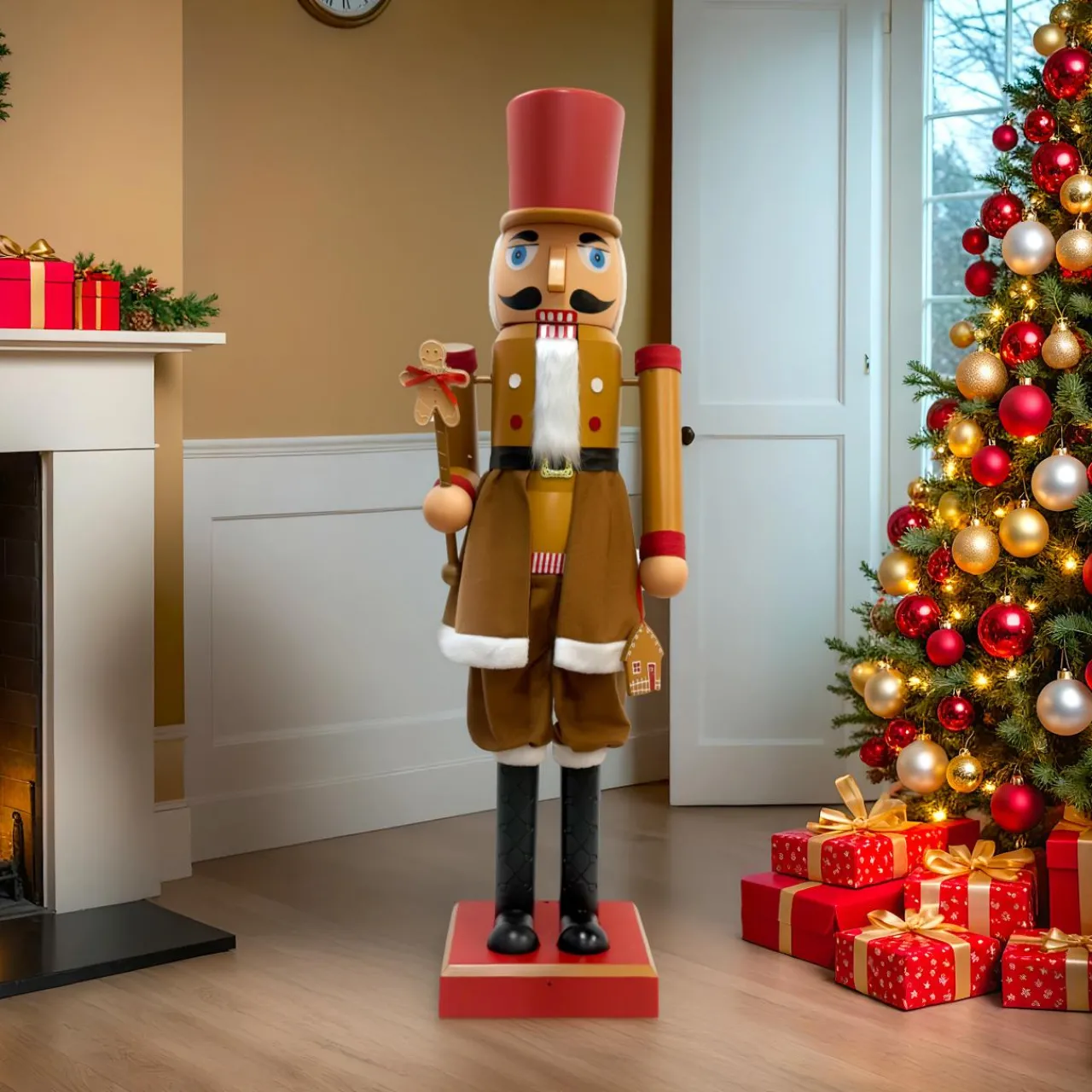 Personnage, Objet Grand Format|Père Noël, Animaux Et Personnage|EMINZA Musicien Casse-noisette (H154 cm) musical et animé Cookie Marron