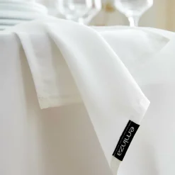 Nappe De Table|EMINZA Nappe carrée anti tache (100 x 100 cm) Elise he Blanc