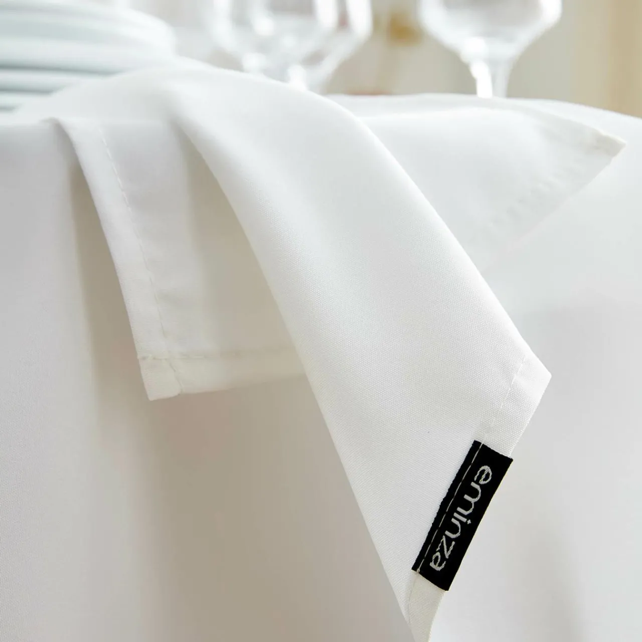 Nappe De Table|EMINZA Nappe carrée anti tache (100 x 100 cm) Elise he Blanc