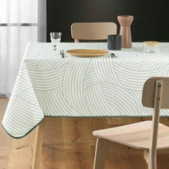 Nappe De Table|DOUCEUR D'INTERIEUR Nappe carrée anti tache (150 x 150 cm) Linea he Blanc