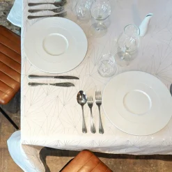 Nappe Et Chemin De Table|L'EFFET PAPILLON Nappe de Noël rectangulaire (145 x 300 cm) Facette Blanc