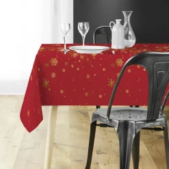 Nappe Et Chemin De Table|Douceur d interieur Nappe de Noël rectangulaire (150 x 300 cm) Constellation Rouge