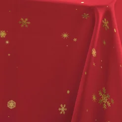 Nappe Et Chemin De Table|Douceur d interieur Nappe de Noël rectangulaire (150 x 300 cm) Constellation Rouge