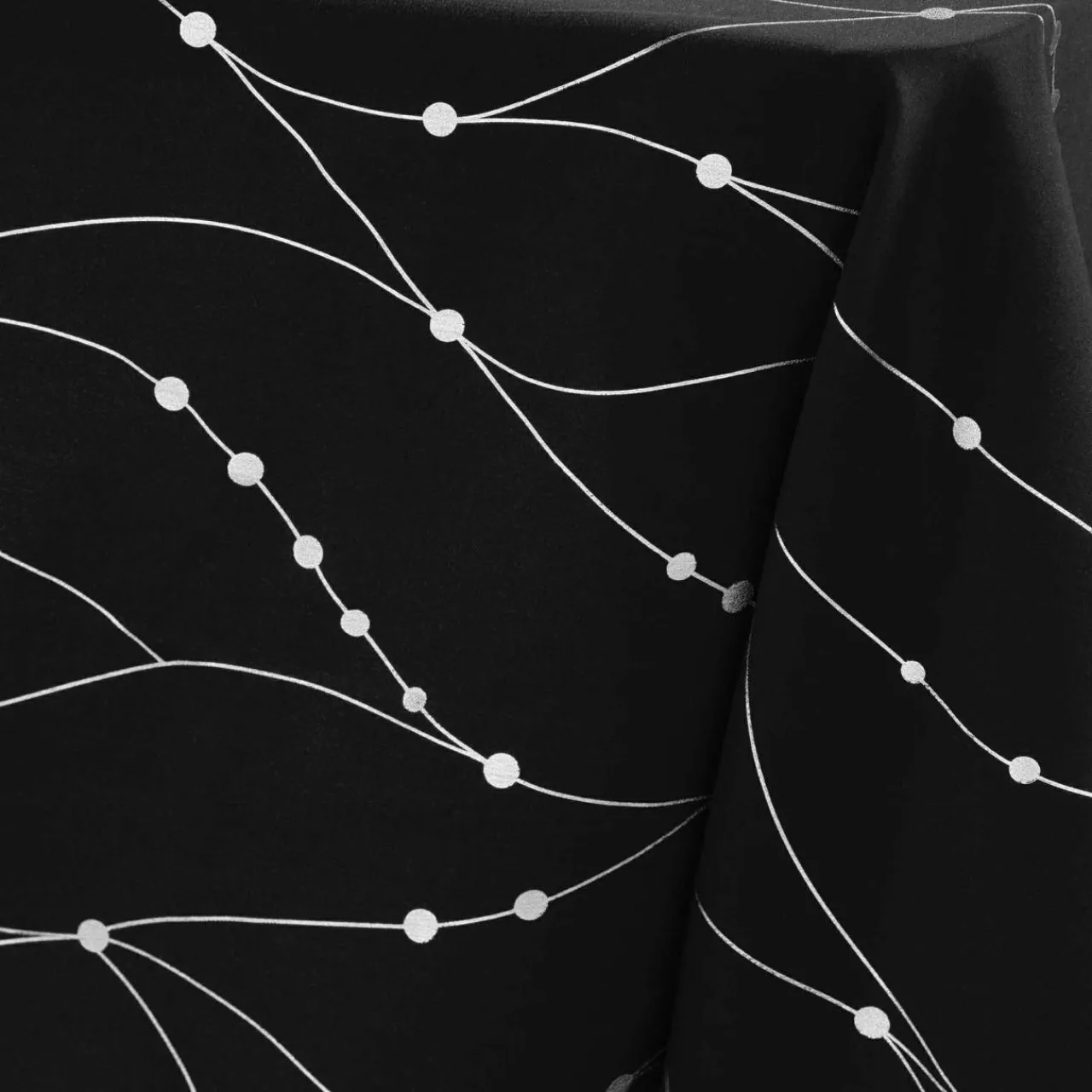 Nappe Et Chemin De Table|Douceur d interieur Nappe de Noël rectangulaire (140 x 240 cm) Astrelia et argent Noir