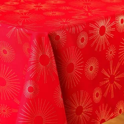 Nappe Et Chemin De Table|DOUCEUR D'INTERIEUR Nappe de Noël rectangulaire (150 x 240 cm) Pampille métallisé Rouge