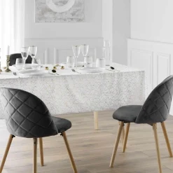 Nappe Et Chemin De Table|douceur d'intu017drieur Nappe de Noël rectangulaire anti tache (140 x 240 cm) Mikado et doré Blanc