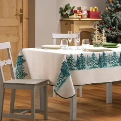 Nappe Et Chemin De Table|douceur d'intu017drieur Nappe de Noël rectangulaire (150 x 240 cm) Christmas Ecru
