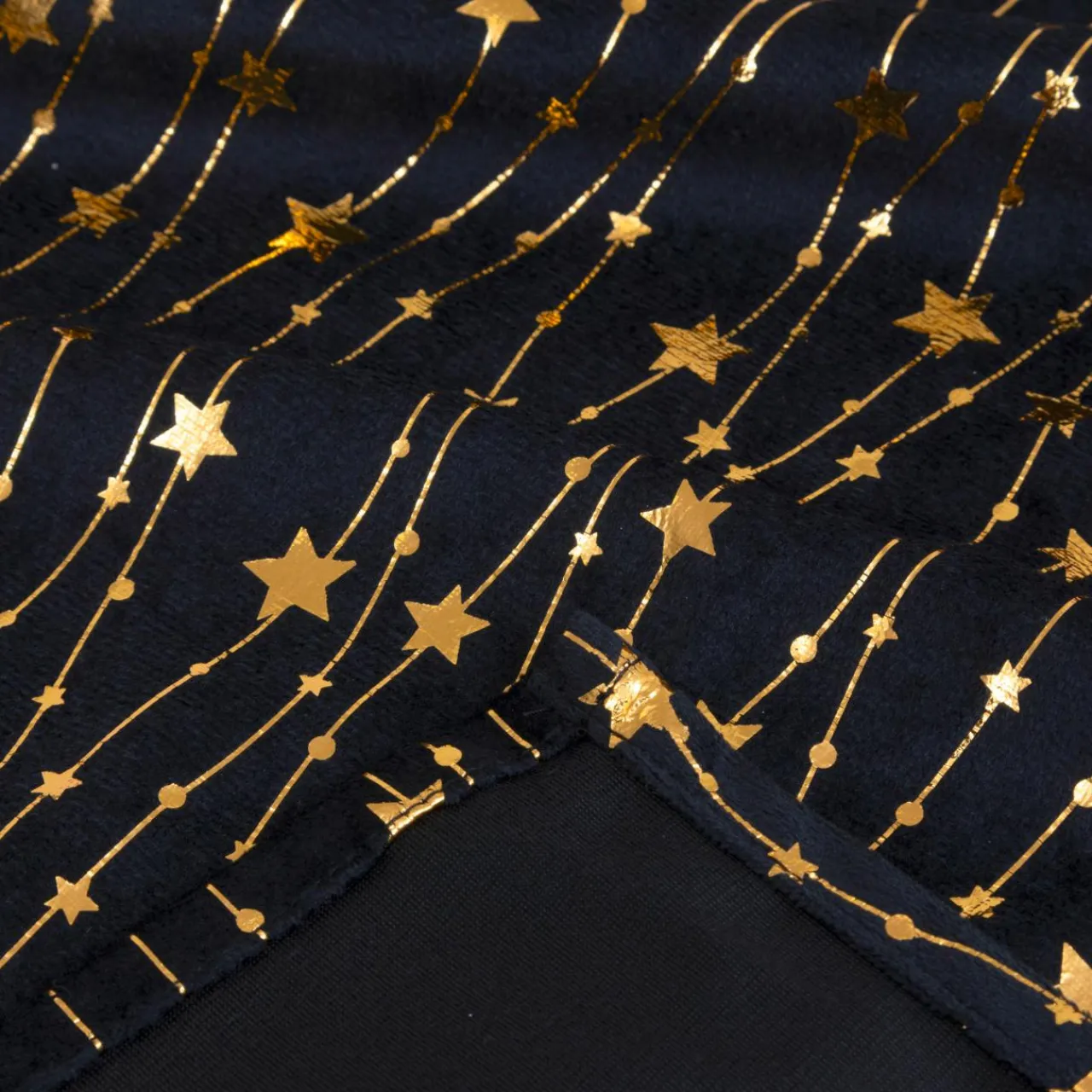 Nappe Et Chemin De Table|JJA Nappe de Noël rectangulaire (140 x 240 cm) Pluie d'étoiles et dorée Noir