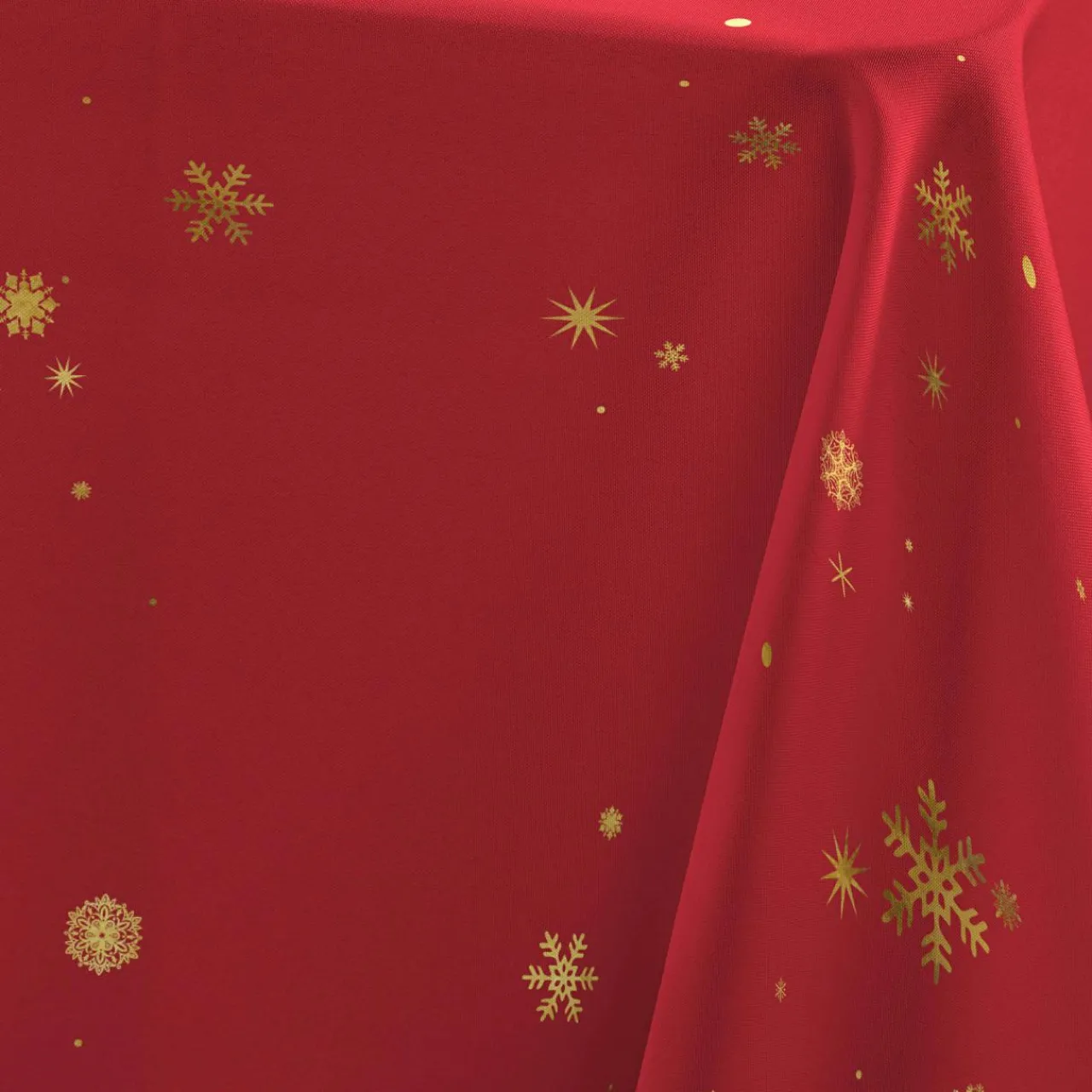 Nappe Et Chemin De Table|Douceur d interieur Nappe de Noël rectangulaire (150 x 240 cm) Constellation et doré Rouge