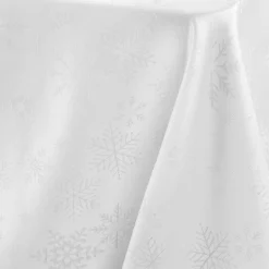 Nappe Et Chemin De Table|Douceur d interieur Nappe de Noël rectangulaire (140 x 300 cm) Flocon d'hiver Blanc