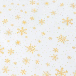 Nappe Et Chemin De Table|JJA Nappe de Noël rectangulaire (140 x 240 cm) Flocon de Neige et or Blanc