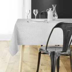 Nappe Et Chemin De Table|Douceur d interieur Nappe de Noël rectangulaire (140 x 240 cm) Strass Argent
