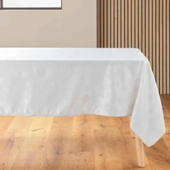 Nappe Et Chemin De Table|Douceur d interieur Nappe de Noël rectangulaire (140 x 240 cm) Flocon d'hiver Blanc