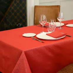 Nappe Et Chemin De Table|L'EFFET PAPILLON Nappe de Noël rectangulaire (150 x 350 cm) Etincelle Rouge
