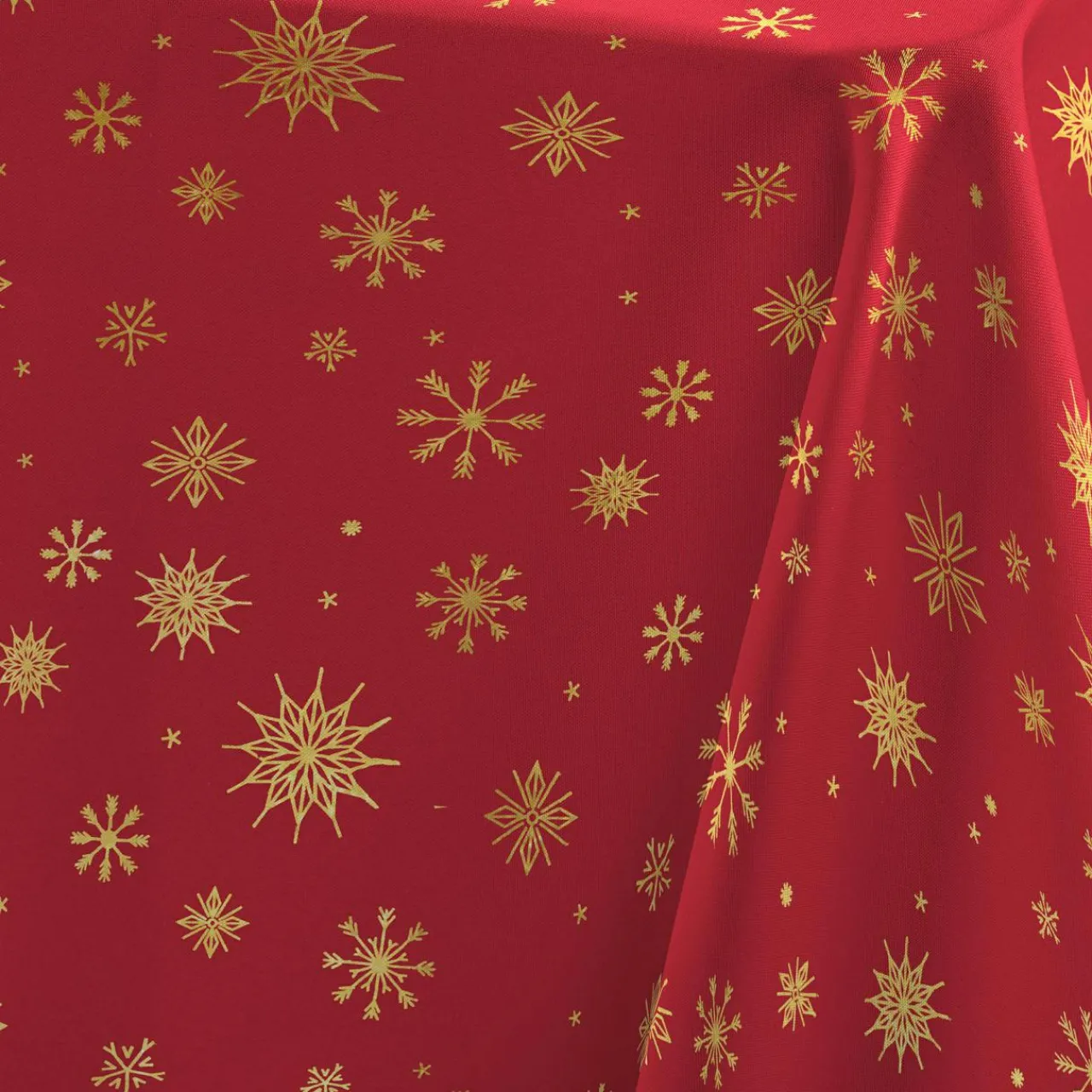 Nappe Et Chemin De Table|Douceur d interieur Nappe de Noël rectangulaire (140 x 240 cm) Astrelia et or Rouge