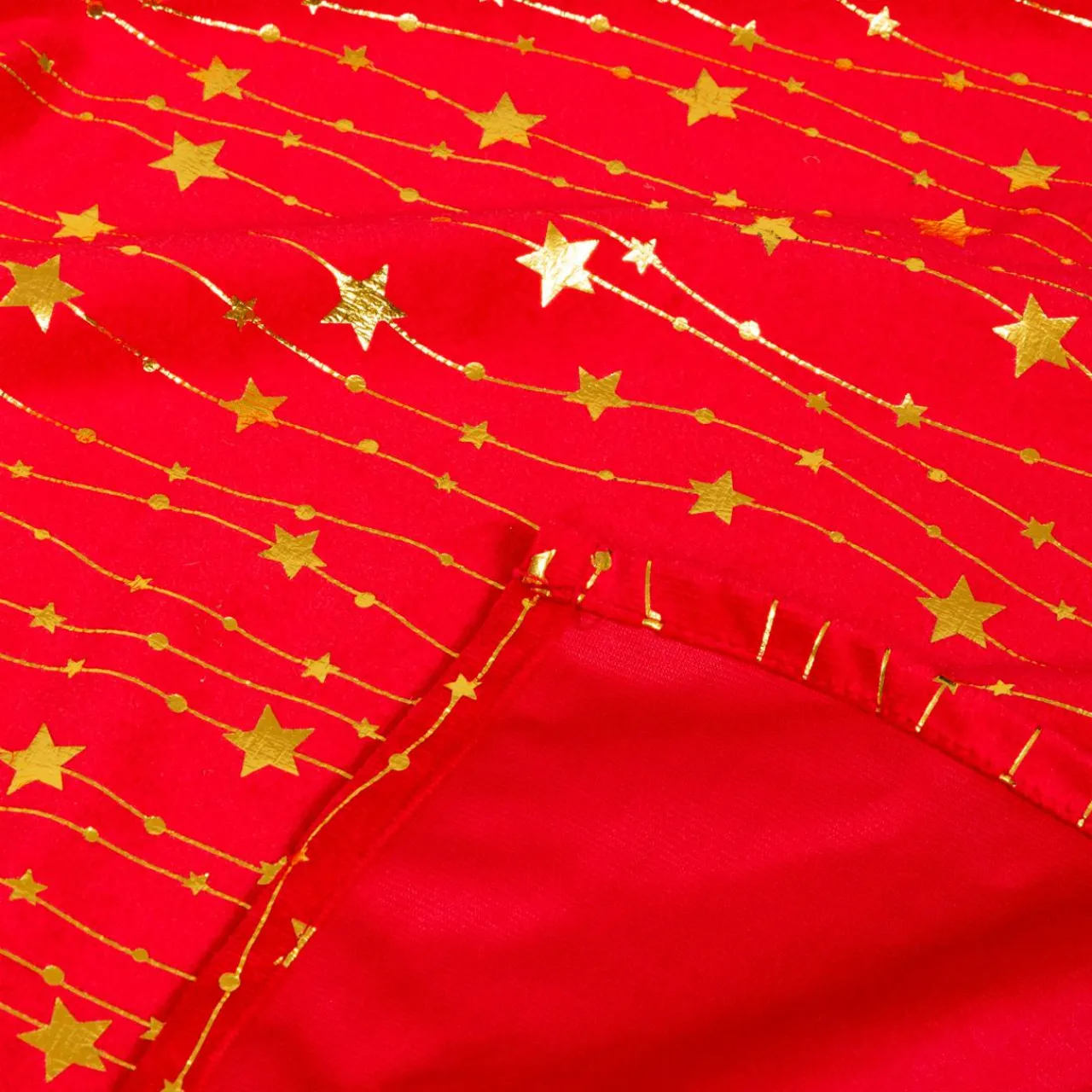Nappe Et Chemin De Table|JJA Nappe de Noël rectangulaire (140 x 240 cm) Pluie d'étoiles et doré Rouge