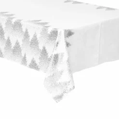 Nappe Et Chemin De Table|Feeric Lights & Christmas Nappe de Noël rectangulaire (140 x 240 cm) Sapin Argent