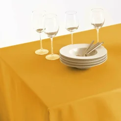 Nappe De Table|ATMOSPHERA Nappe rectangulaire anti tache (140 x 240 cm) Mina Jaune ocre