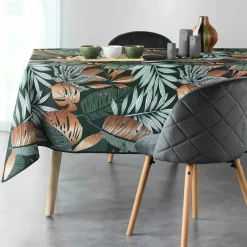 Nappe De Table|DOUCEUR D'INTERIEUR Nappe rectangulaire anti tache (150 x 240 cm) Alianor Vert kaki