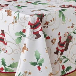 Nappe Et Chemin De Table|douceur d'intu017drieur Nappe rectangulaire anti tache (150 x 240 cm) Père Noël Blanc