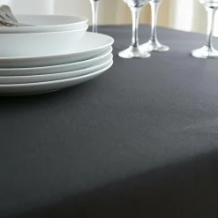 Nappe De Table|EMINZA Nappe rectangulaire anti tache (140 x 200 cm) Elise e Noir